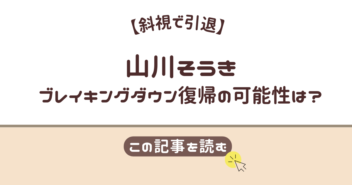山川そうき　引退